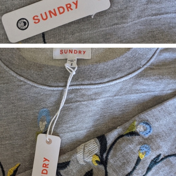 NWT Sundry Embroidered Pull Over Sweater Size 2 - Picture 2 of 3
